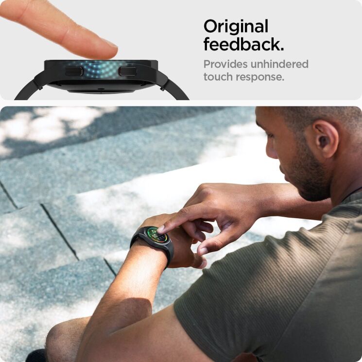 Комплект захисного скла Spigen (SGP) Screen Protector EZ Fit Glas.tR (FW) для Samsung Galaxy Watch 5 Pro (45mm): фото 9 з 11