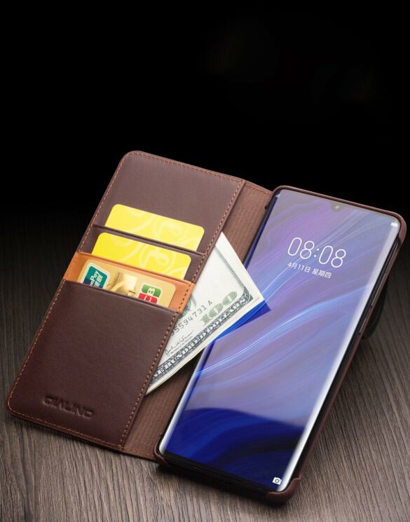 Кожаный чехол QIALINO Classic Case для Huawei P30 Pro - Coffee: фото 7 из 9