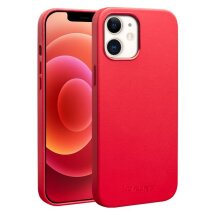 Кожаный чехол QIALINO Leather Cover (with MagSafe Support) для Apple iPhone 12 / iPhone 12 Pro - Red: фото 1 из 16