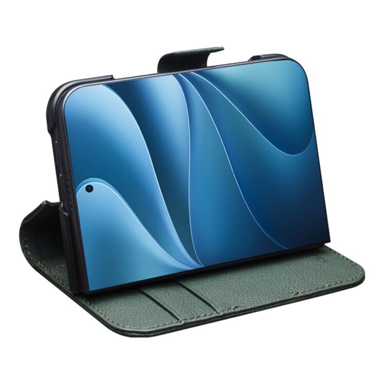 Шкіряний чохол QIALINO Wallet Case (FF) для iPhone Duo - Dark Green (435022DG) Шкіряний чохол QIALINO Wallet Case (FF) для iPhone Duo - Dark Green: фото 3 з 11