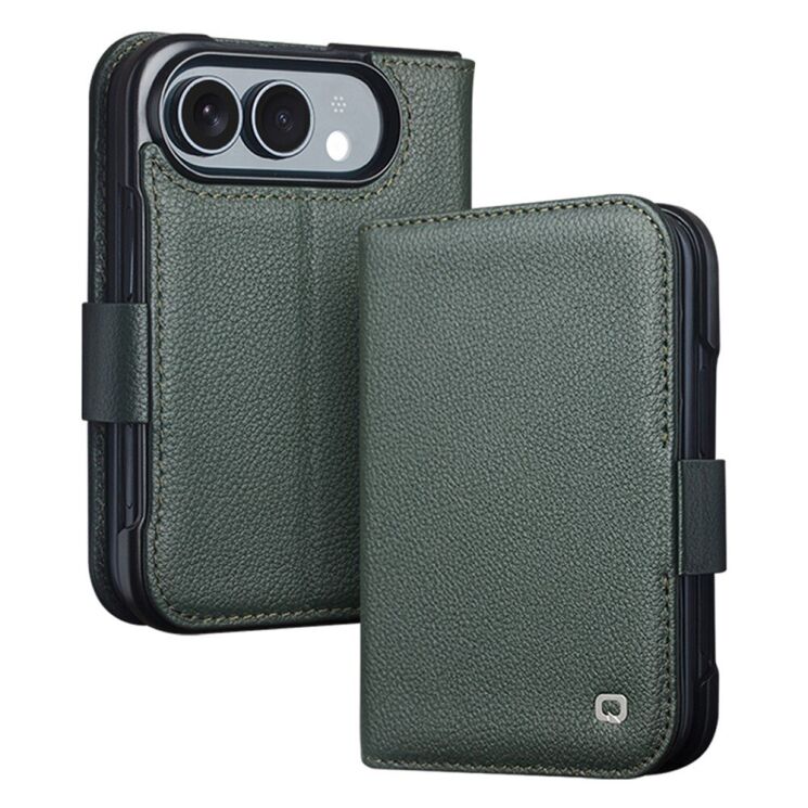 Шкіряний чохол QIALINO Wallet Case (FF) для iPhone Duo - Dark Green (435022DG) Шкіряний чохол QIALINO Wallet Case (FF) для iPhone Duo - Dark Green: фото 1 з 11