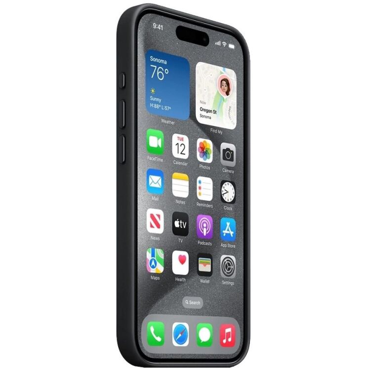 Оригинальный чехол FineWoven MagSafe для Apple iPhone 15 Pro Max (MT4V3) - Black: фото 4 из 10