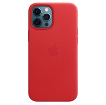 Оригинальный чехол MagSafe Leather Case для Apple iPhone 12 Pro Max (MHKJ3ZE/A) - Red: фото 1 из 6