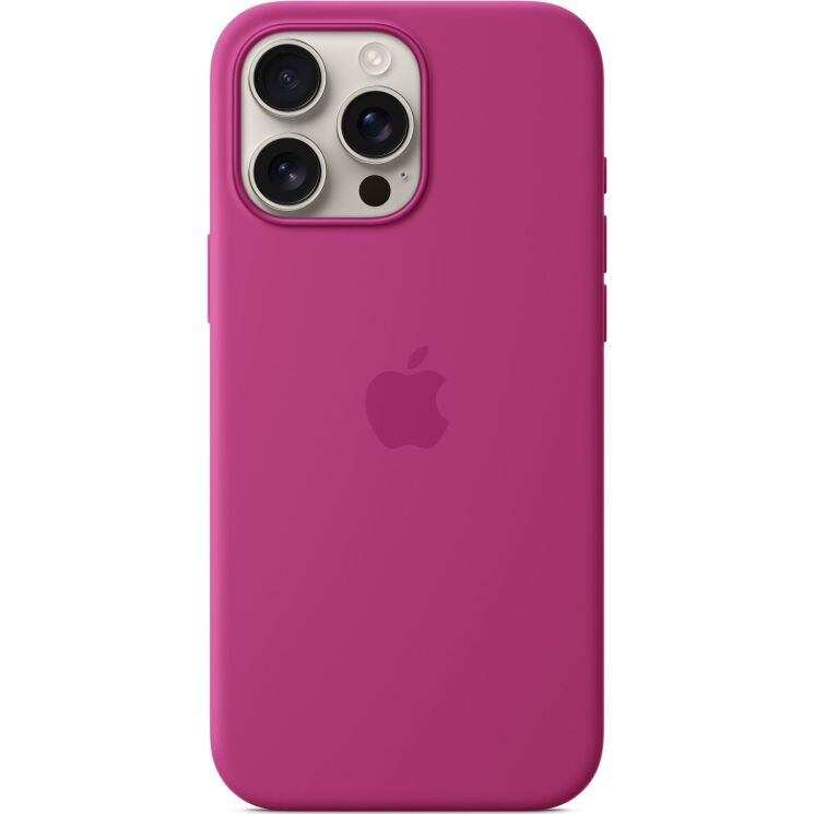 Оригинальный чехол Silicone Case with MagSafe для Apple iPhone 16 Pro Max (MYYX3) - Fuchsia: фото 1 из 4