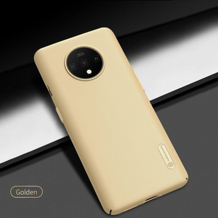Пластиковый чехол NILLKIN Frosted Shield для OnePlus 7T - Gold: фото 7 из 7