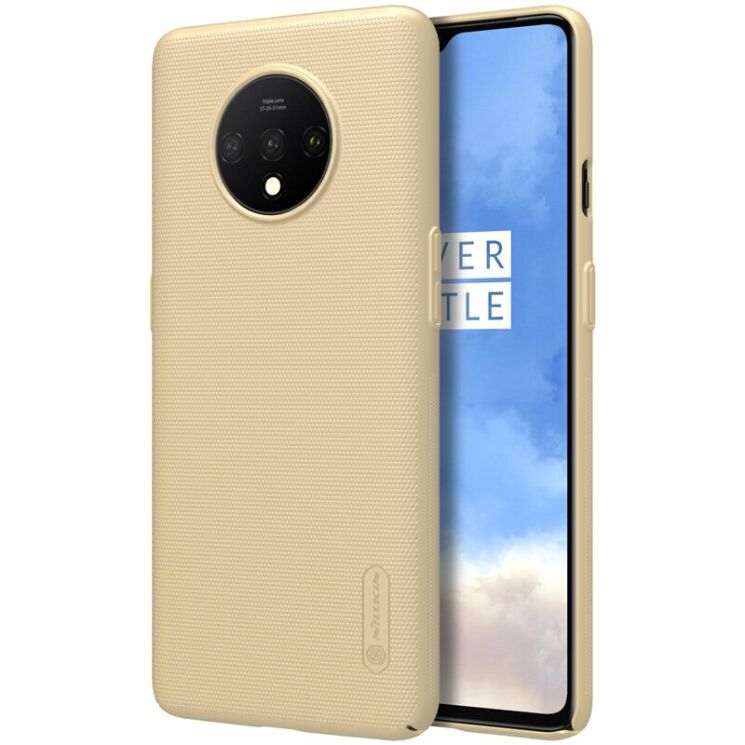 Пластиковый чехол NILLKIN Frosted Shield для OnePlus 7T - Gold: фото 1 из 7