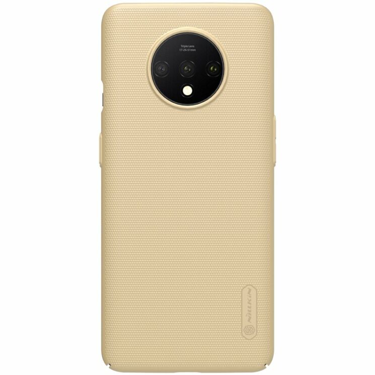 Пластиковый чехол NILLKIN Frosted Shield для OnePlus 7T - Gold: фото 2 из 7