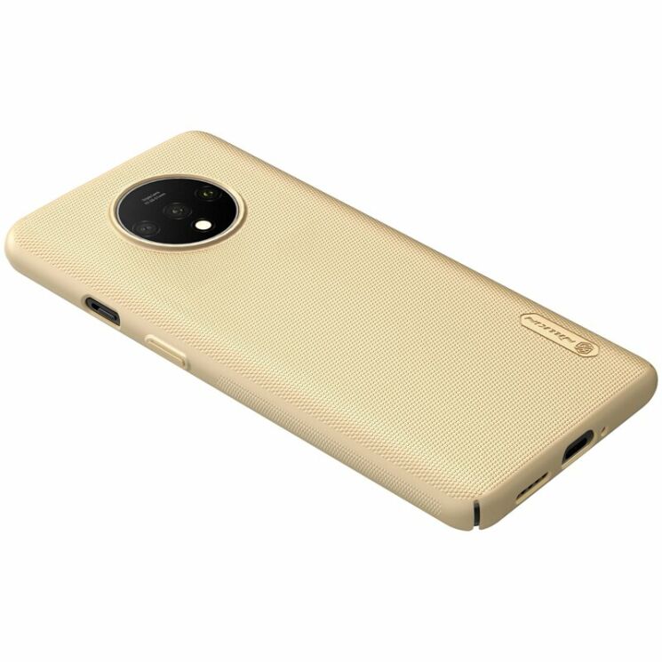 Пластиковый чехол NILLKIN Frosted Shield для OnePlus 7T - Gold: фото 6 из 7
