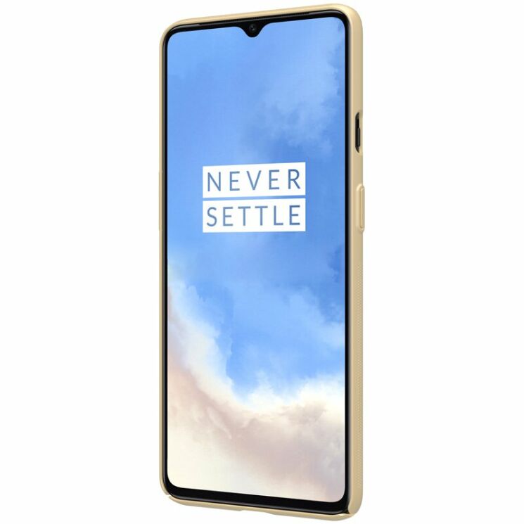 Пластиковый чехол NILLKIN Frosted Shield для OnePlus 7T - Gold: фото 5 из 7