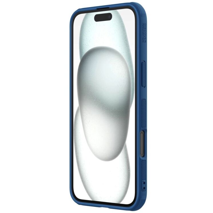 Пластиковый чехол NILLKIN Frosted Shield Pro для Apple iPhone 16 - Blue: фото 5 из 18