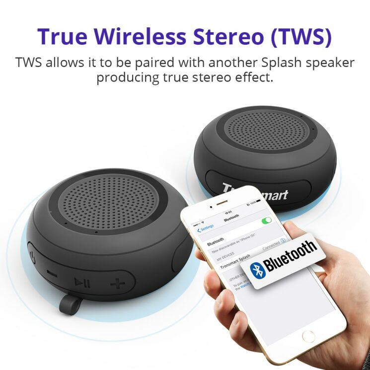 Портативная акустика TRONSMART Element Splash Bluetooth Speaker - Black: фото 8 из 11