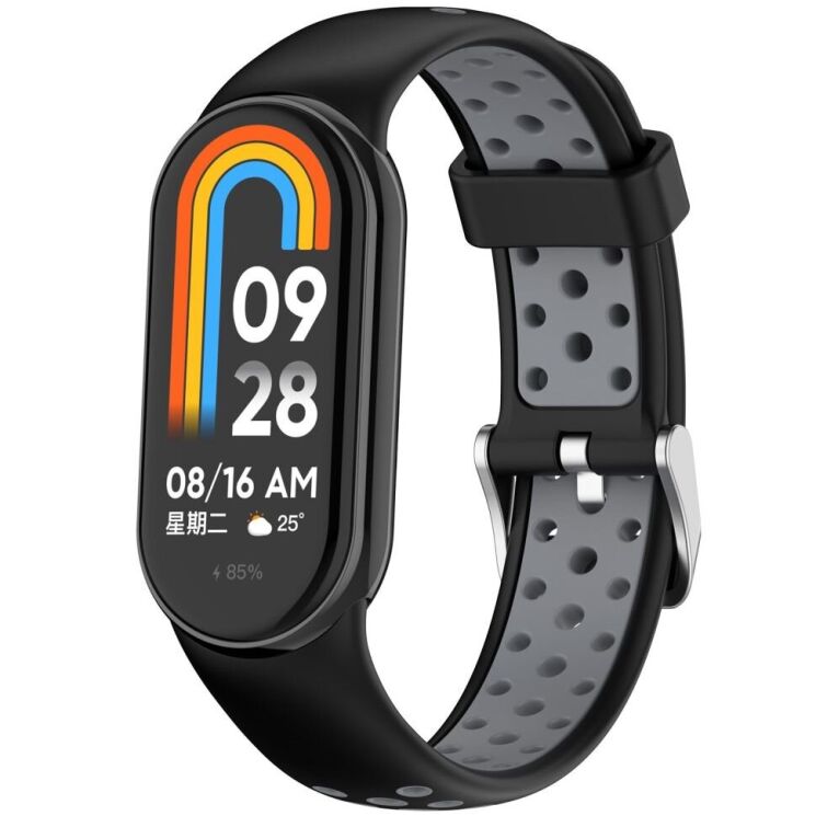 Ремешок Deexe Dot Color для Xiaomi Mi Smart Band 8 / 9 - Black / Grey: фото 2 из 9