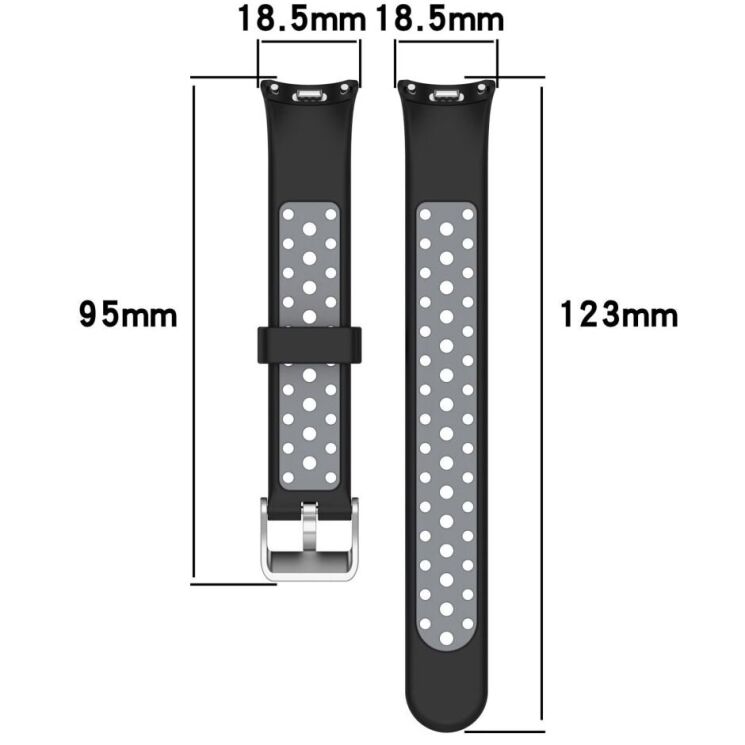 Ремешок Deexe Dot Color для Xiaomi Mi Smart Band 8 / 9 - Black / Grey: фото 9 из 9