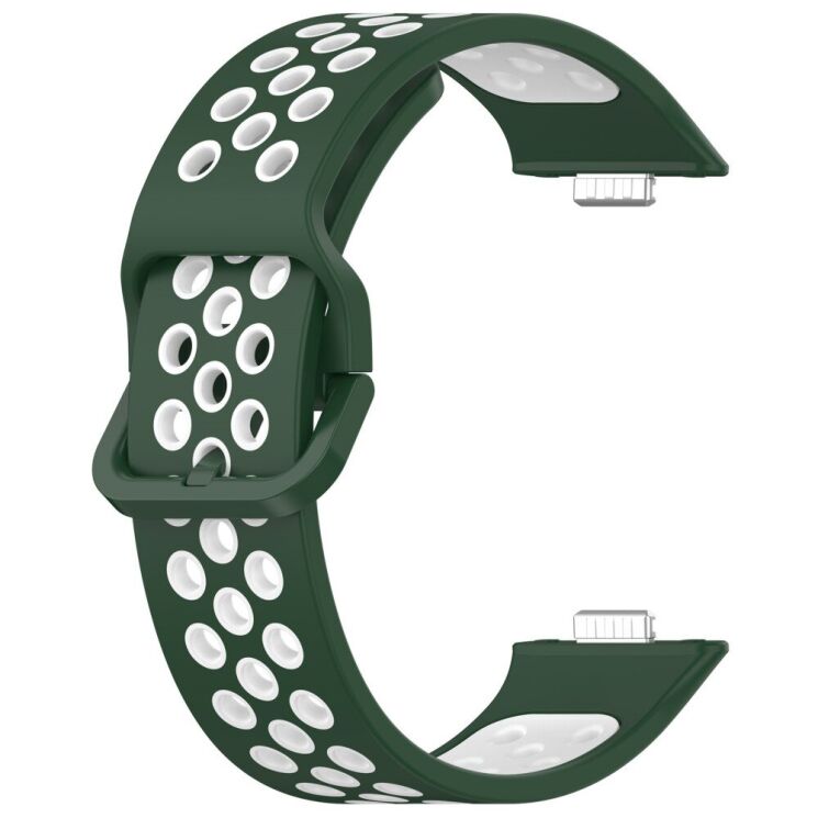 Ремінець Deexe Dual Color для Huawei Watch Fit 3 - Green / White: фото 2 з 7