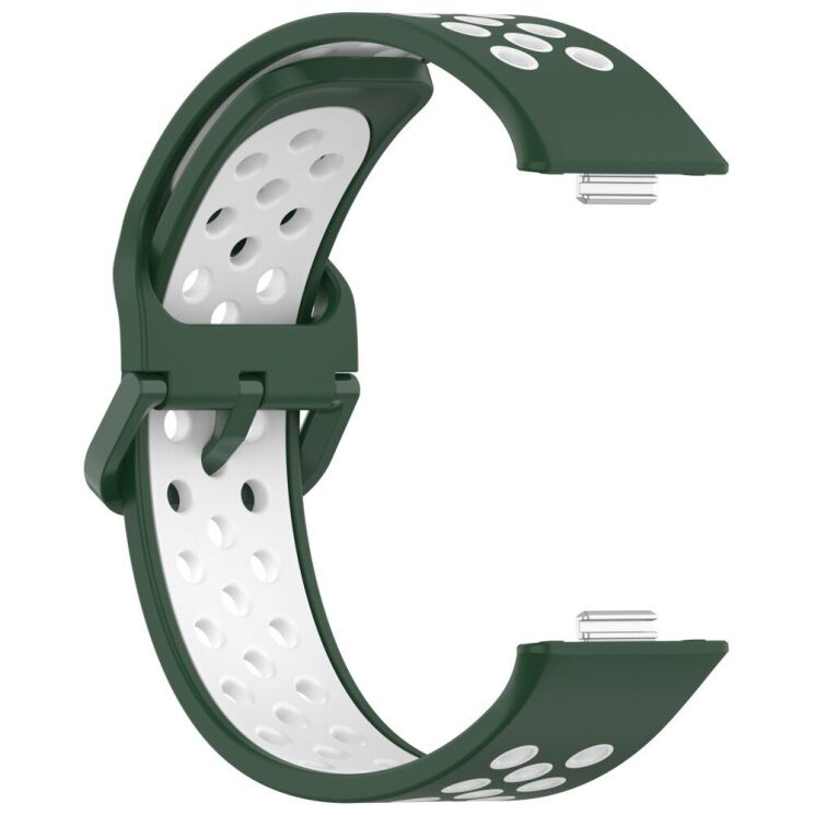 Ремінець Deexe Dual Color для Huawei Watch Fit 3 - Green / White: фото 3 з 7