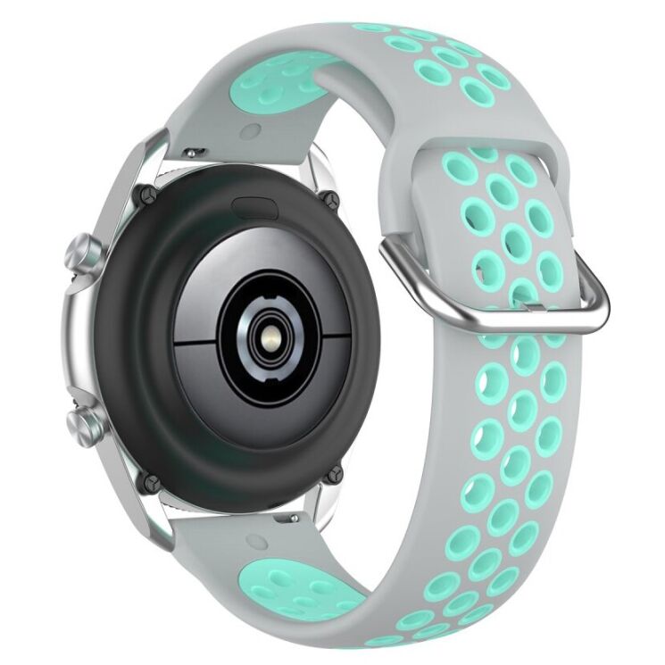 Ремешок Deexe Dual Color для Samsung Galaxy Watch 3 (45mm) - Grey / Cyan: фото 3 из 5