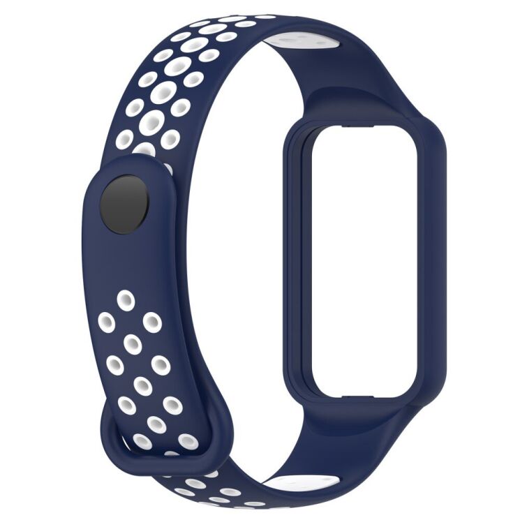 Ремінець Deexe Dual Color для Xiaomi Redmi Smart Band 2 - Blue / White: фото 2 з 11