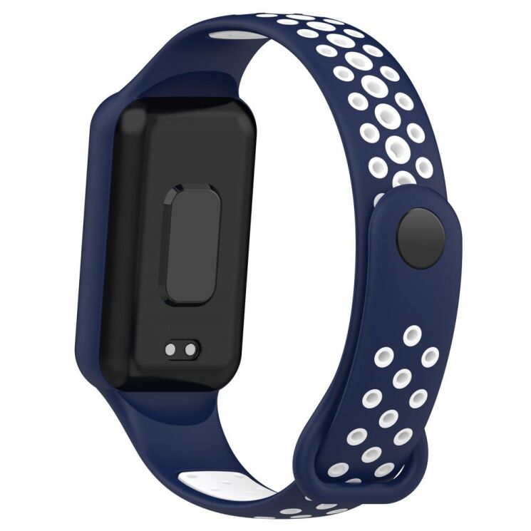 Ремінець Deexe Dual Color для Xiaomi Redmi Smart Band 2 - Blue / White: фото 4 з 11