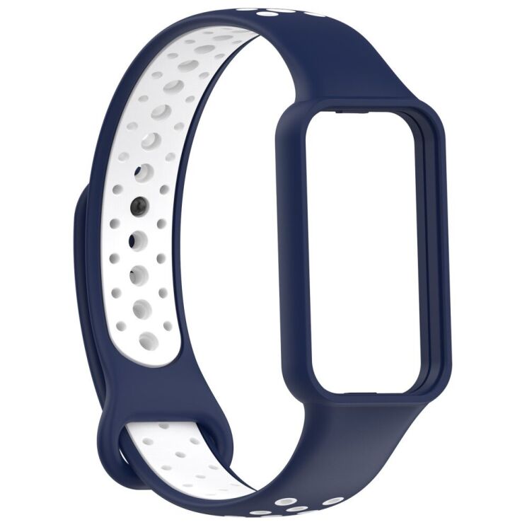 Ремінець Deexe Dual Color для Xiaomi Redmi Smart Band 2 - Blue / White: фото 3 з 11
