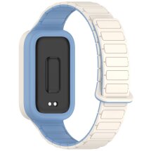 Ремешок Deexe Flexible Fit для Xiaomi Mi Smart Band 9 Active / Redmi Band 3 - Blue / White: фото 1 из 6