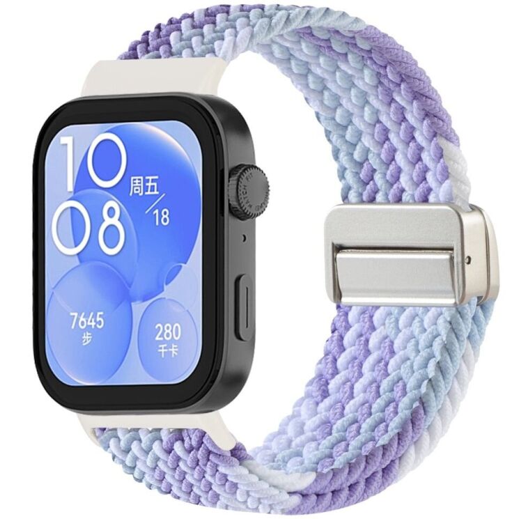 Ремешок Deexe Knitted Strap для Huawei Watch Fit 3 / Fit 4 / Fit 4 Pro - Purple: фото 2 из 7