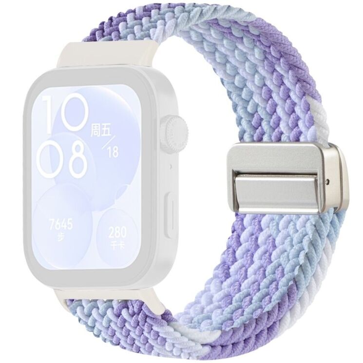 Ремешок Deexe Knitted Strap для Huawei Watch Fit 3 / Fit 4 / Fit 4 Pro - Purple: фото 1 из 7