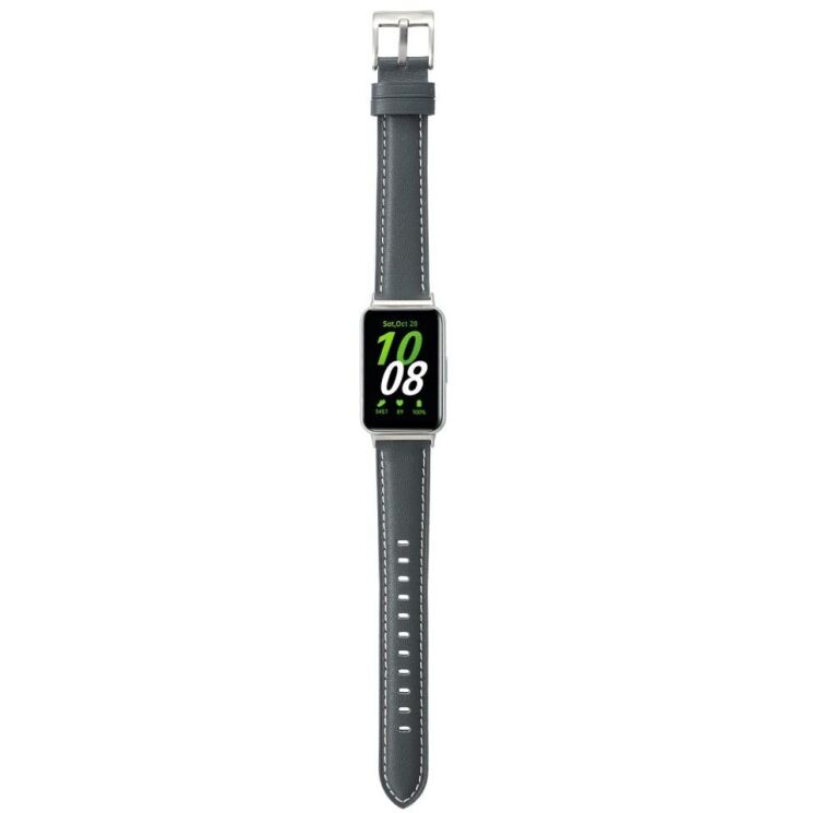 Ремінець Deexe Leather Strap для Samsung Galaxy Fit 3 - Grey: фото 3 з 4