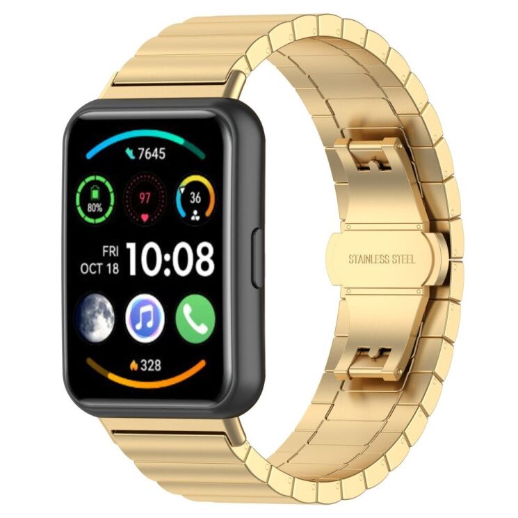 Ремінець Deexe Metal Bracelet для Huawei Watch Fit 2 - Gold: фото 1 з 12