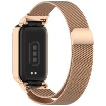 Ремешок Deexe Milanese Loop для Xiaomi Mi Smart Band 9 Active / Redmi Band 3 - Rose Gold: фото 1 из 11