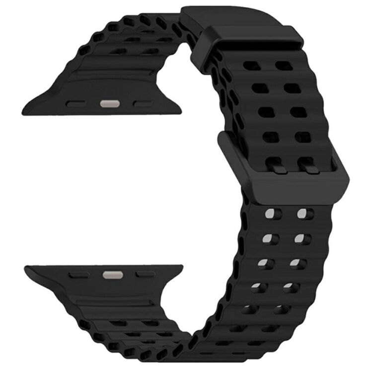 Ремешок Deexe Ocean Strap для Apple Watch 46 / 45 / 44 / SE 44 / 42 (Series 1-3) / Ultra / Ultra 2 - Black: фото 1 из 1