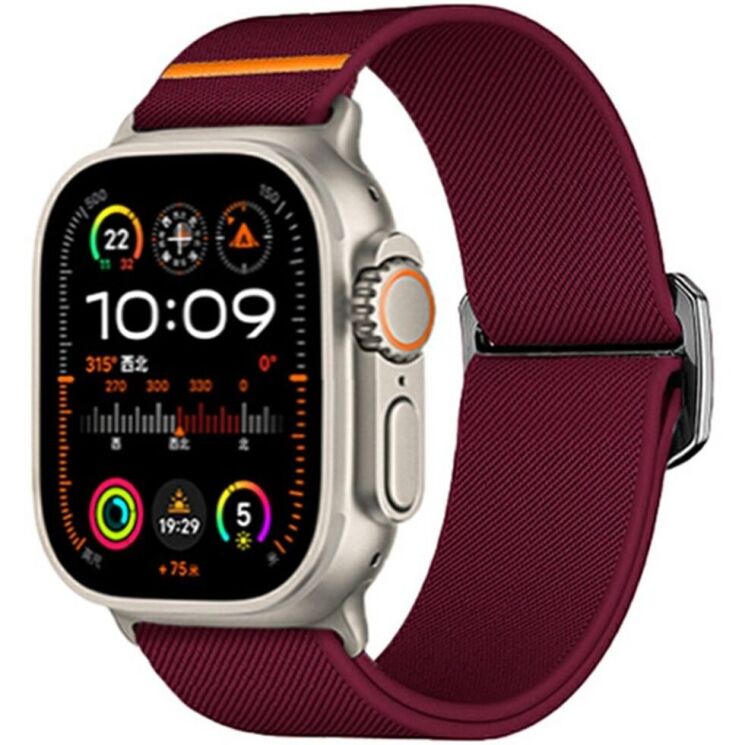 Ремешок Deexe Orbit Flex для Apple Watch 46 / 45 / 44 / SE 44 / 42 (Series 1-3) / Ultra / Ultra 2 - Wine Red: фото 2 из 5