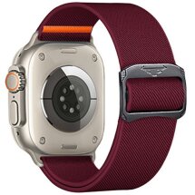 Ремешок Deexe Orbit Flex для Apple Watch 46 / 45 / 44 / SE 44 / 42 (Series 1-3) / Ultra / Ultra 2 - Wine Red: фото 1 из 5