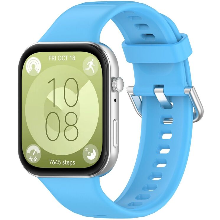 Ремінець Deexe Silicone Band для Huawei Watch Fit 3 / Fit 4 / Fit 4 Pro - Sky Blue: фото 2 з 10