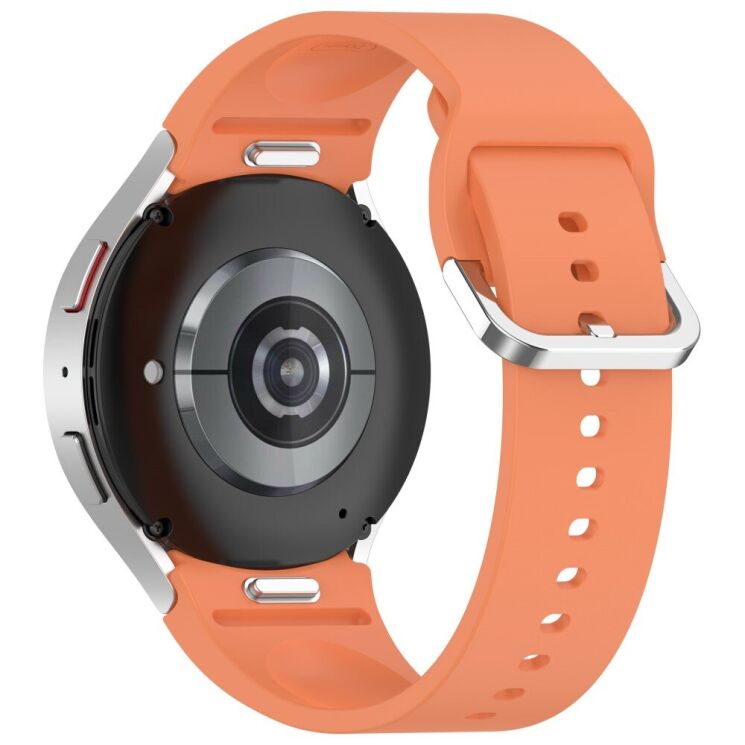 Ремешок Deexe Silicone Band для Samsung Galaxy Watch 4 / 4 Classic / 5 / 5 Pro / 6 / 6 Classic / 7 / FE - Orange: фото 1 из 8