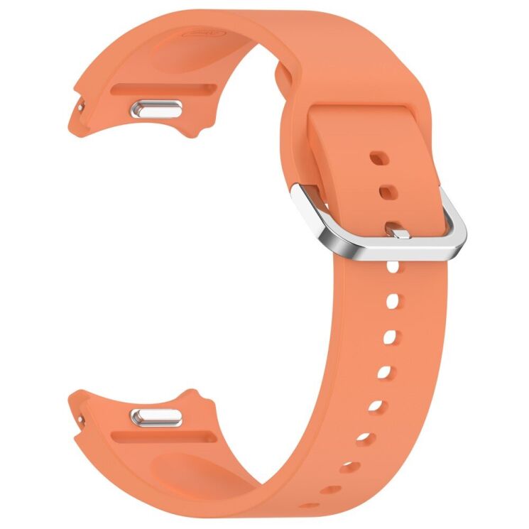 Ремешок Deexe Silicone Band для Samsung Galaxy Watch 4 / 4 Classic / 5 / 5 Pro / 6 / 6 Classic / 7 / FE - Orange: фото 3 из 8