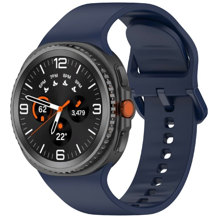 Ремешок Deexe Silicone Band для Samsung Galaxy Watch 8 (40/44mm) / 8 Classic - Midnight Blue: фото 2 из 7