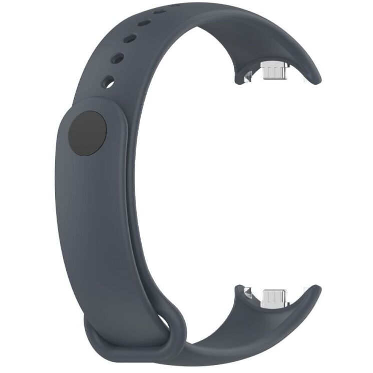 Ремешок Deexe Soft Silicone для Xiaomi Mi Smart Band 8 / 9 - Platinum Steel Grey: фото 3 из 5