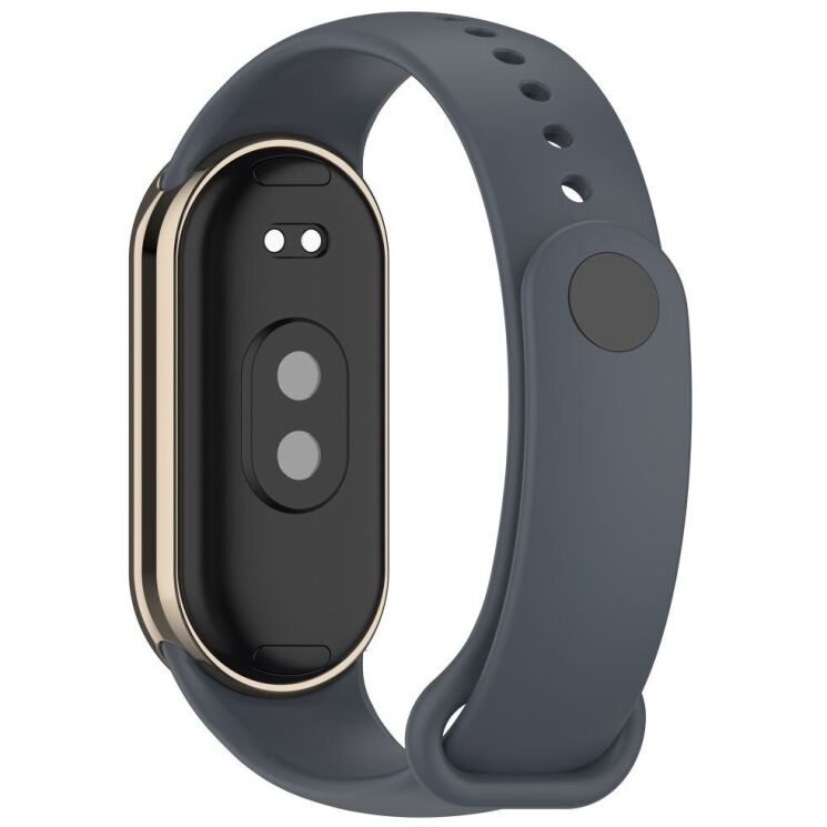 Ремешок Deexe Soft Silicone для Xiaomi Mi Smart Band 8 / 9 - Platinum Steel Grey: фото 1 из 5