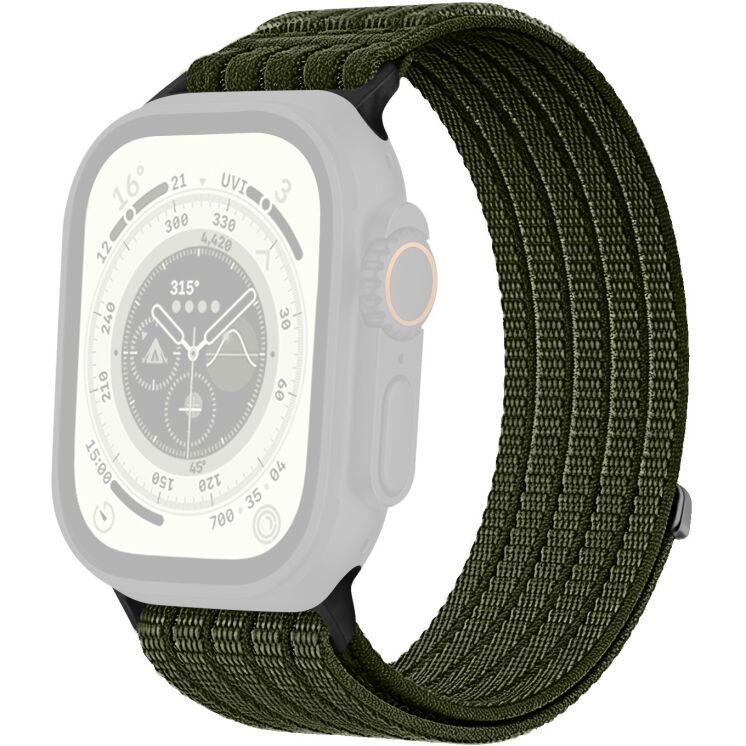 Ремешок Deexe Soft Weave для Apple Watch 49 / 46 / 45 / 44 / SE 44 / 42 (Series 1-3) / Ultra / Ultra 2 / Ultra 3 - Dark Green: фото 1 из 5