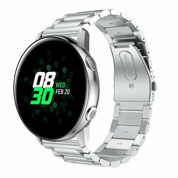 Ремінець Deexe Stainless Steel для Samsung Watch Active - Silver: фото 1 з 5