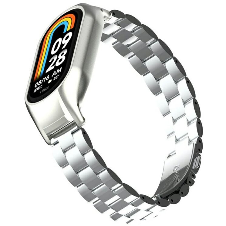 Ремешок Deexe Stainless Steel для Xiaomi Mi Smart Band 8 / 9 / 10 - Silver: фото 2 из 5