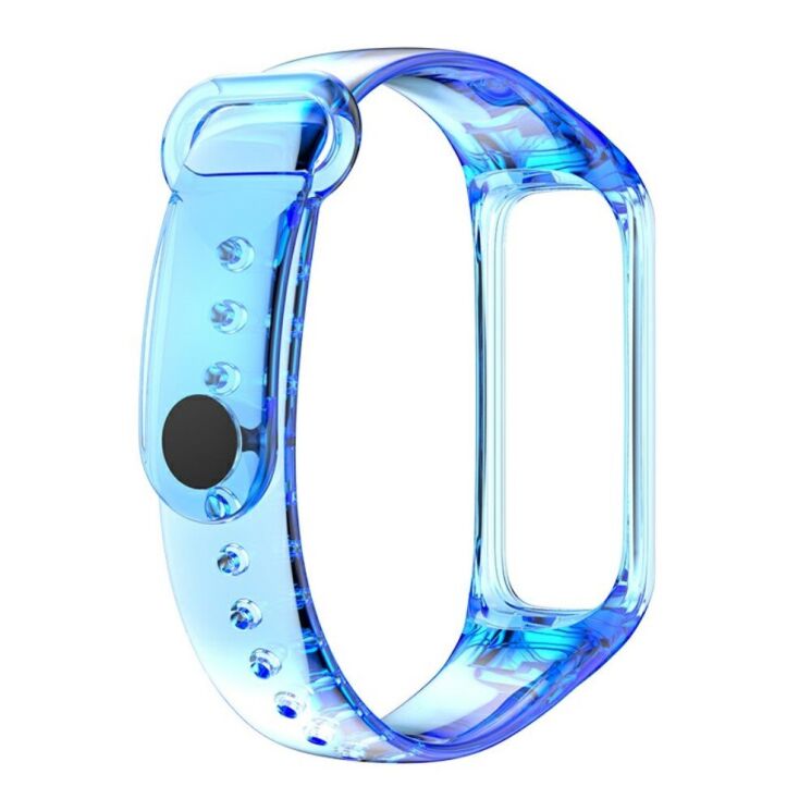 Ремешок Deexe Translucent Strap для Samsung Galaxy Fit 2 (SM-R220) - Transparent Blue: фото 4 из 15