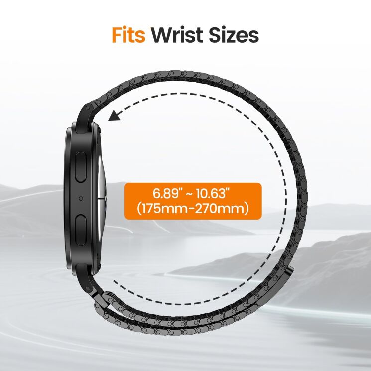 Ремінець Deexe Zenith для Samsung Galaxy Watch 8 (40/44mm) / 8 Classic - Silver: фото 9 з 9
