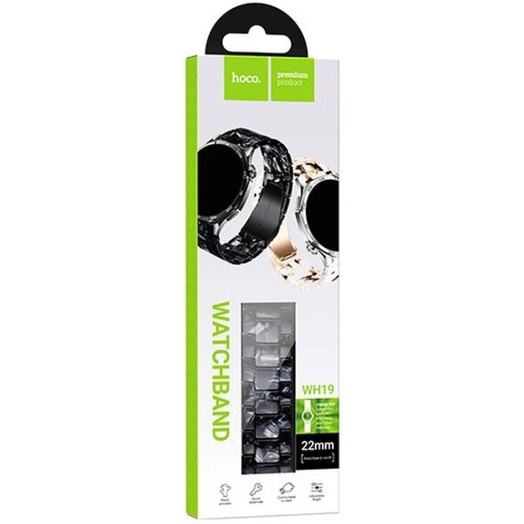 Ремінець Hoco WH19 для годинників з шириною кріплення 22мм - Lightning Black: фото 3 з 6
