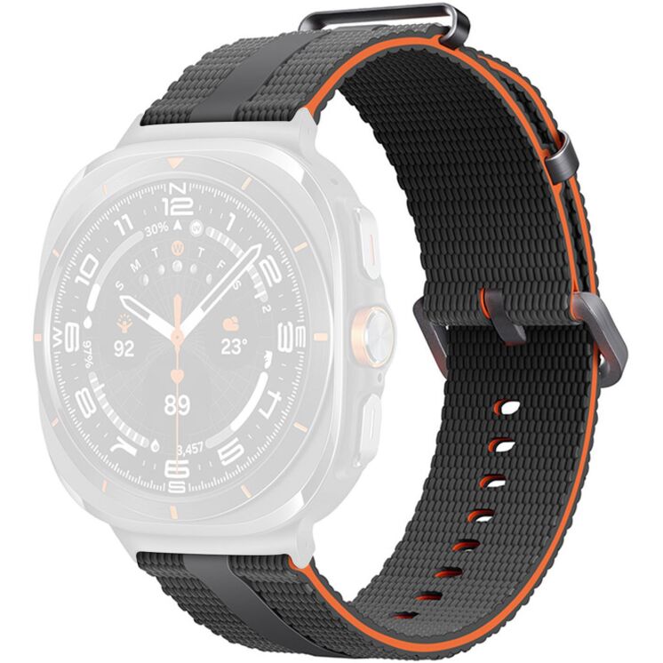 Ремешок Reframe Sport Linear для Samsung Galaxy Watch Ultra (47mm) / Ultra (2025) - Grey / Orange: фото 1 из 5