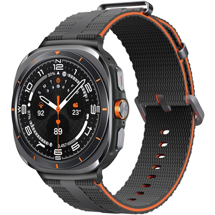 Ремешок Reframe Sport Linear для Samsung Galaxy Watch Ultra (47mm) / Ultra (2025) - Grey / Orange: фото 2 из 5