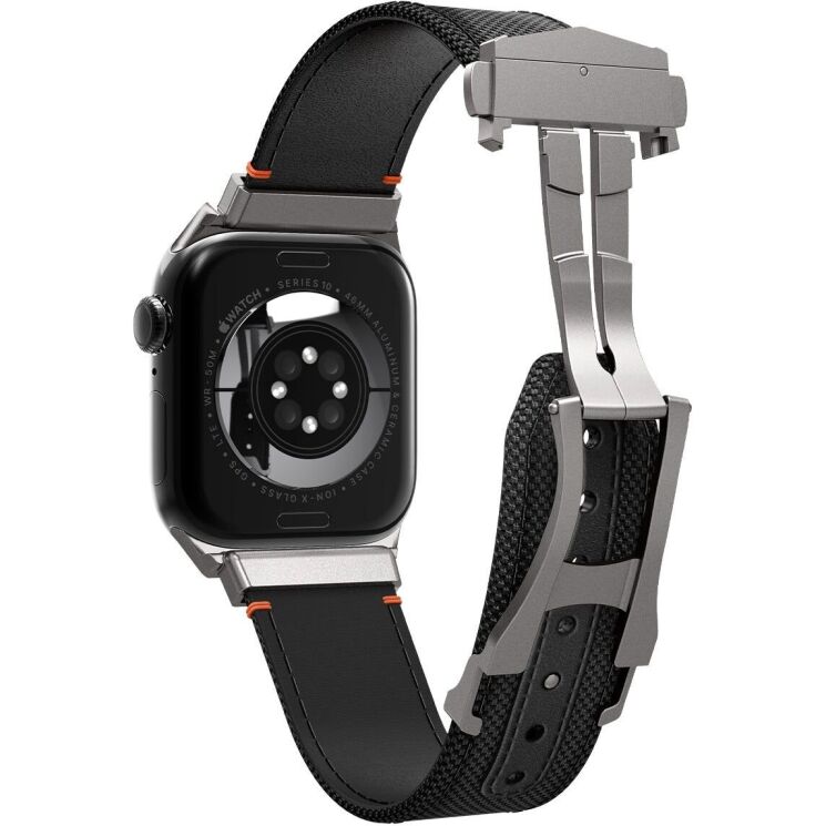 Ремінець Spigen Classic Fit (FW) для Apple Watch 46 / 45 / 44 / SE 44 / 42 (Series 1-3) / Ultra / Ultra 2 / Ultra 3 (AMP09304) - Black: фото 11 з 20
