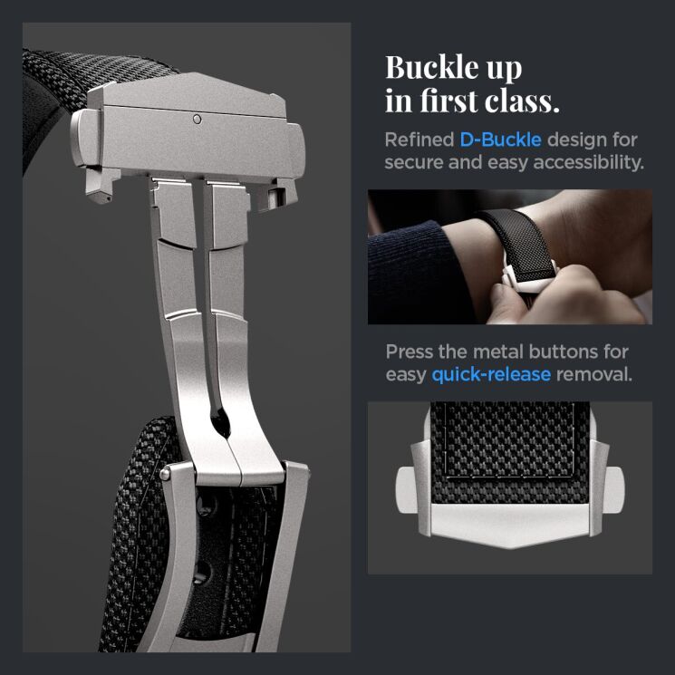 Ремінець Spigen Classic Fit (FW) для Apple Watch 46 / 45 / 44 / SE 44 / 42 (Series 1-3) / Ultra / Ultra 2 / Ultra 3 (AMP09304) - Black: фото 18 з 20