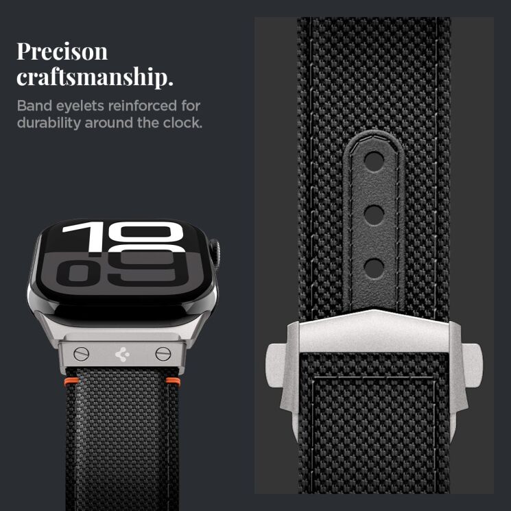 Ремінець Spigen Classic Fit (FW) для Apple Watch 46 / 45 / 44 / SE 44 / 42 (Series 1-3) / Ultra / Ultra 2 / Ultra 3 (AMP09304) - Black: фото 20 з 20