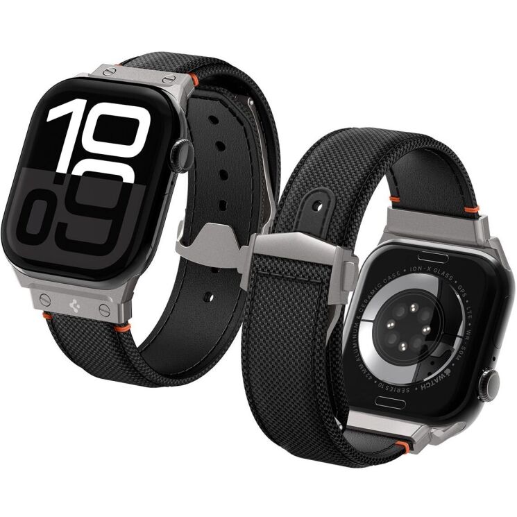 Ремінець Spigen Classic Fit (FW) для Apple Watch 46 / 45 / 44 / SE 44 / 42 (Series 1-3) / Ultra / Ultra 2 / Ultra 3 (AMP09304) - Black: фото 2 з 20